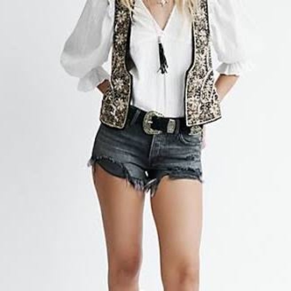 Free People Loving Good Vibrations Fray Hem Denim - Picture 5 of 11